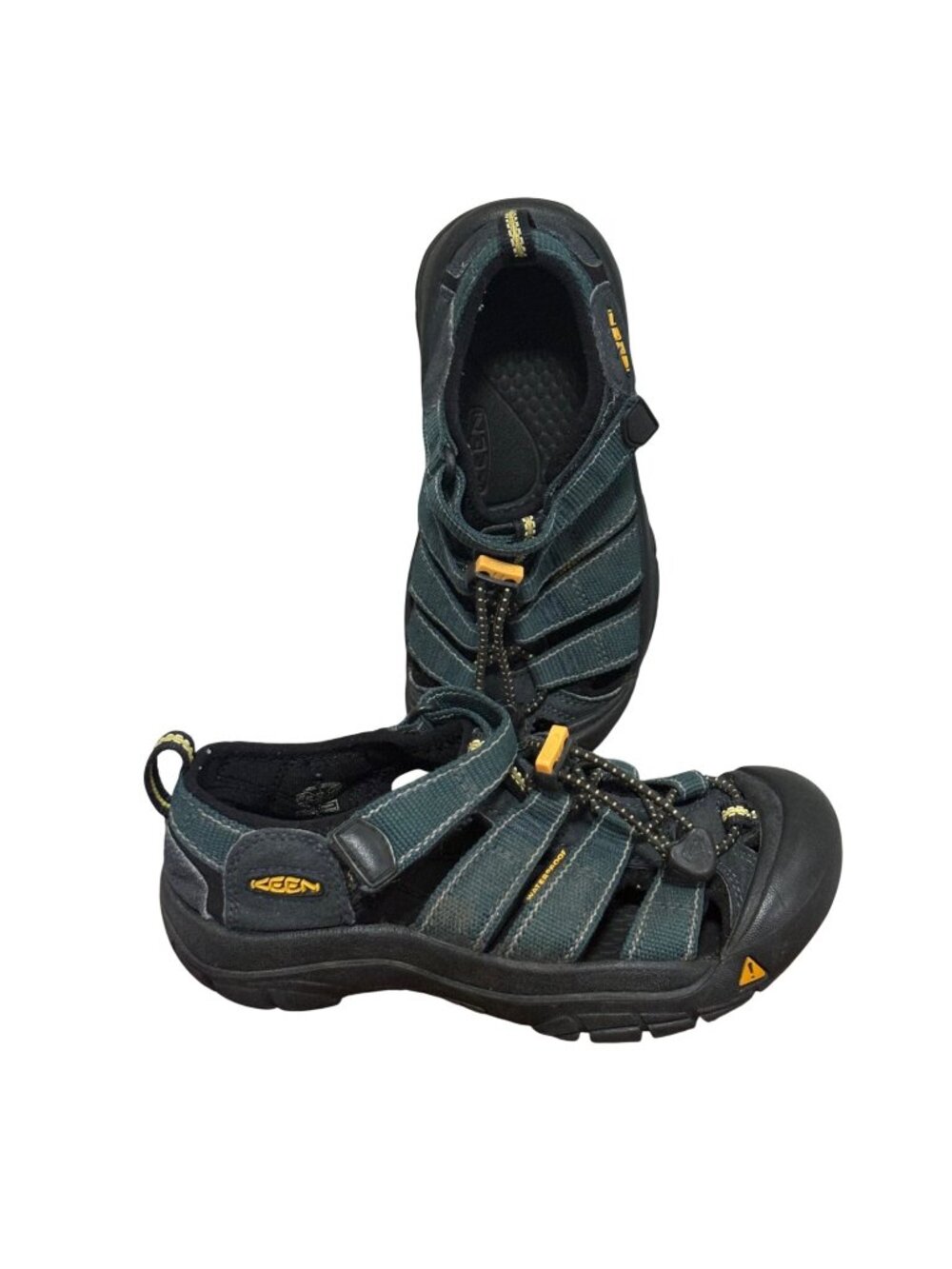 Keen Newport H2 Waterproof Sandals Size 1 Youth Strappy Green-Yellow Outdoor
